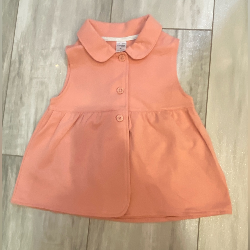 Carter’s Light Pink Button Front Sleeveless Vest, size 4T